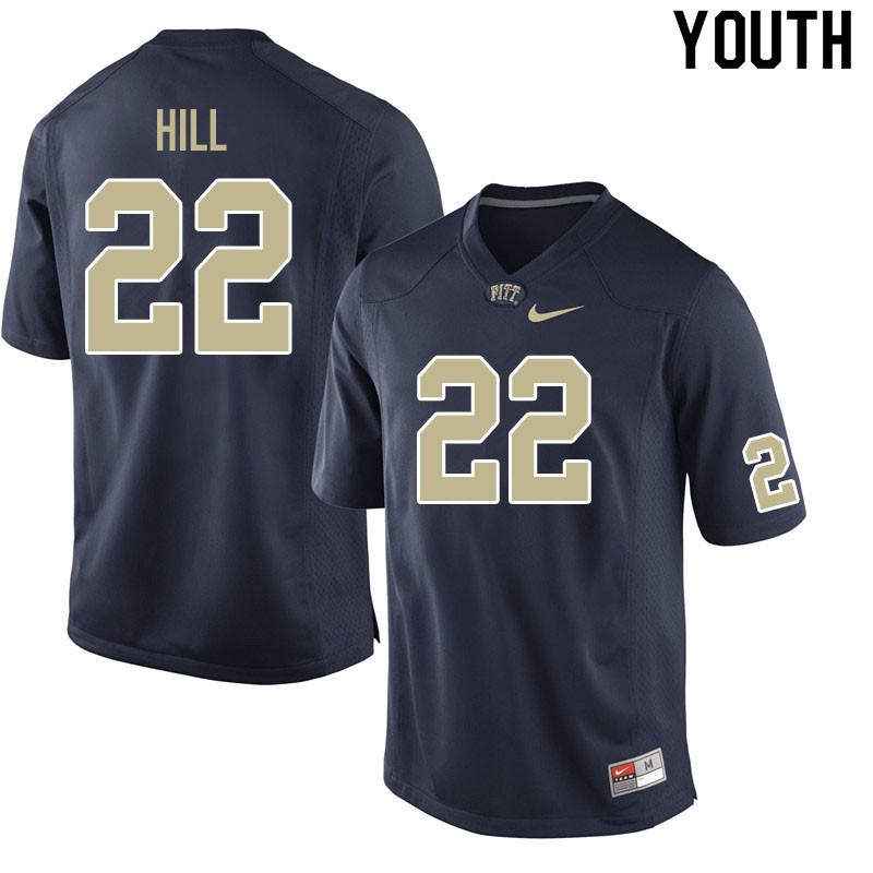 Youth #22 Brandon Hill Pitt Panthers College Football Jerseys Sale-Navy